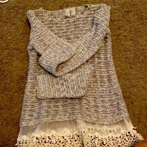 Forever 21 long sleeve, grey, knit top